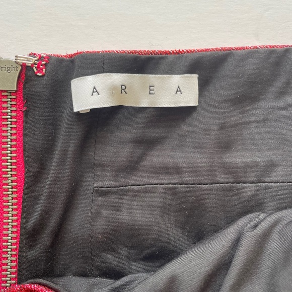 AREA Banded Crop Top Hot Booty Short Set Red Pink - Picture 6 of 8